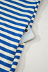 Preppy Stripe Contrast Collar Split Neck Flutter Sleeve T Shirt Dress